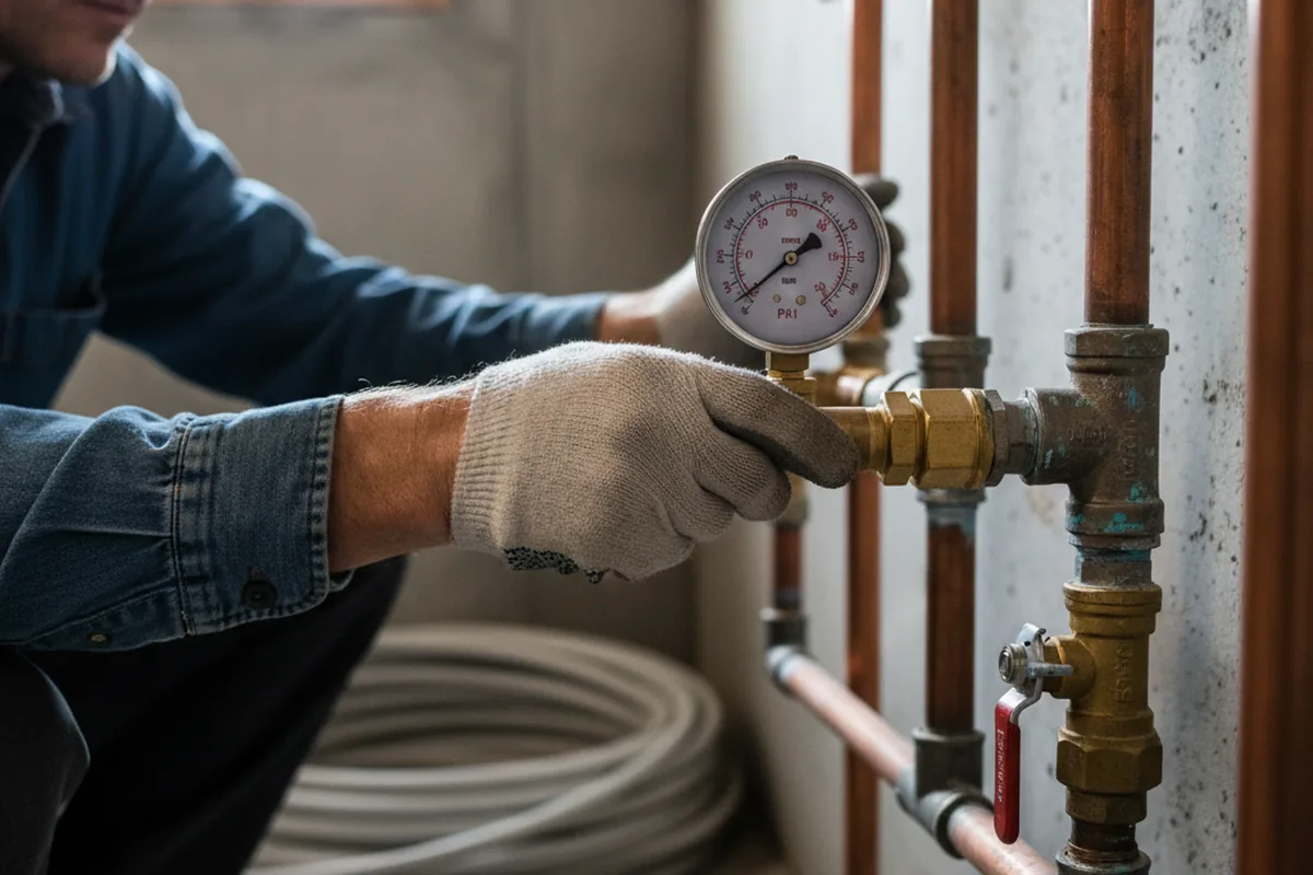 Pressure testing a repaired line during Water Line Repair in Summit Argo